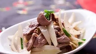 Làm GAN HEO xào HÀNH TÂY đơn giản mà thơm ngon không tanh