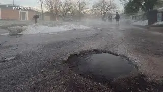 Large hail batters the yards of Austin residents after storms rip through South Texas