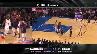 Referee cowers in fear, runs for his life after jump ball in HawksKnicks game