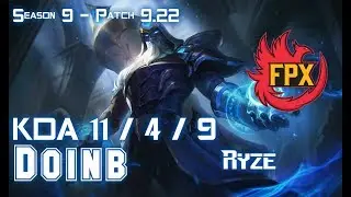 FPX Doinb RYZE vs AKALI Mid - Patch 9.22 EUW Ranked