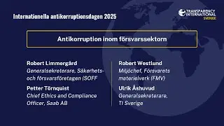 IAKD 2025 Antikorruption inom f&ouml;rsvarssektorn