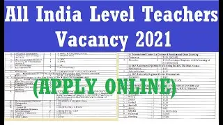 All India Level Government Teaching Jobs 2020, Teachers Vacancy 2021, Teacher Recruitment 2020, Appl