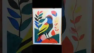 Abstract bird painting 🎨🖌️ #acrylicpainting #abstractart #abstractpainting #paintingtutorial #canvas