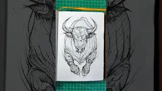 Page #22 of Drawin' on Dawrin series | Bull | Drawing | Pen | Art |Wild | Animal | Africa | Savannah