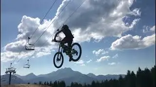 Daz nearly crashed on the 40 footer at super Morzine #morzine #chatel #mountains #mtb #mtblove