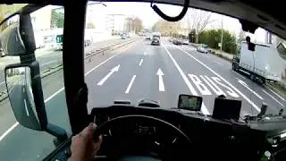 Truck in German town - Scania R450 - POV Drive - Truck driving
