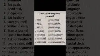 36 WAYS TO IMPROVE YOURSELF #music  #howtobesuccessful #howtoimproveyourself #improveyourself