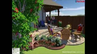 Custom Outdoor Living Space with a Patio Cover and Fire Pit Area