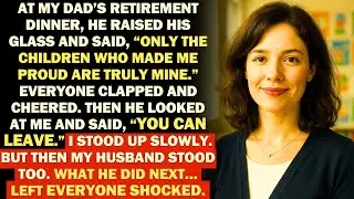 My Father Humiliated Me at His Retirement Dinner, Until My Husband Revealed Who He Really Was