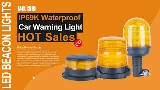 IP69K LED Strobe Light, Magnetic Amber  DC10-32V 48LED Warning Safety Flashing Beacon Lights