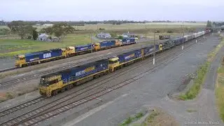 2AM5 Pacific National Container Train Passes Diesel Locomotives (14/11/2023) - PoathTV Railways
