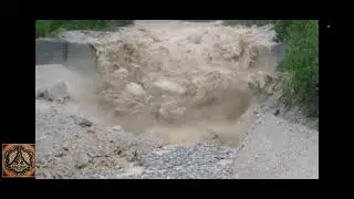 Lightning and a white river in action | France, Switzerland