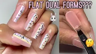 Trying FLAT DUAL FORMS Using @MakarttOfficial Polygel | Easter Nails | Nails by Kamin