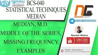 Median(M.D.) for All Series | BCS040 | stats #ignouexams #ignoubca #ignouquestionpaper #bcasolution