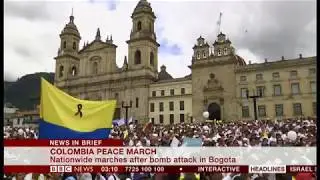 Peace Marches after bomb attack (Colombia) - BBC News - 21st January 2019