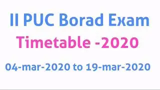 2nd puc board exam timetable 2020