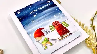 CHRISTMAS CARD: Hello Bluebird - Gnome for the Holidays & Nesting Deckle A2