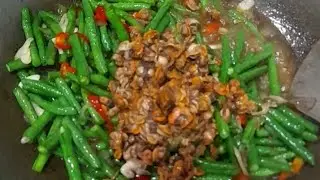 Tumis kerang kacang panjang