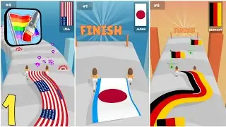Flag Painters - Gameplay Walkthrough Part 1 - All Max Levels 1-15 (Android, iOS) New Mobile Game