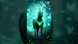 Emerald Horse 🌟🐎 foggy jungle mein magic laya | Pixar 3D Fantasy#MysticalHorse#Pixar3D#FantasyForest