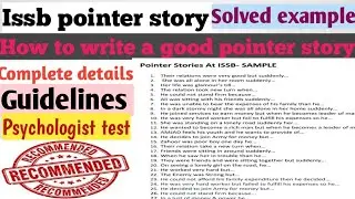 ISSB pointer story/how to write good story/issb Psychologist test