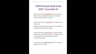 CPDT KA Exam Study Guide 2023  Guarantee A+