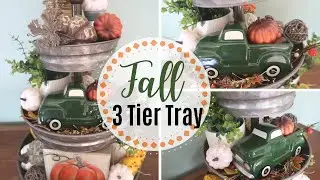 FALL DECORATE WITH ME | FALL 3 TIER TRAY | BUDGET FRIENDLY | DOLLAR TREE DECOR | FALL DECORATING