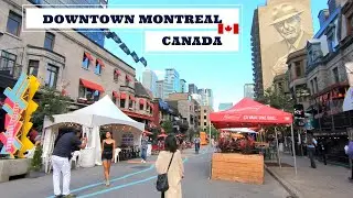 Evening Walk in DOWNTOWN MONTREAL 2021