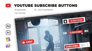 Youtube Subscribe Buttons | After Effects, Premiere Pro and FCPX Template (Video Template)