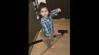Clean Up is Fun - Little Child is Cleaning up the surface
