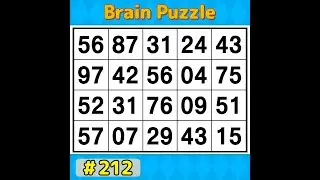 【Number Search】 Boost your concentration. 《Brain training》 #212
