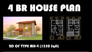 4 Bed room Open House Design [1550 Sq ft] Type-MH4/ House with open verandah/ Low cost house/ 4 Room