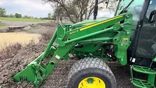 Heavy Hitch Land leveler on a John Deere 4075R working on pond project.