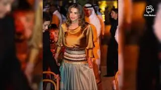 Queen Rania of Jordan in elegant beauty fashion at the generosity event