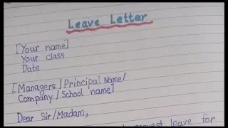How to write leave application/How to write a letter for leave#English#uma classes 
