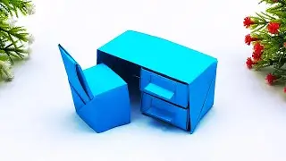 How To Make Origami Study Table & Chair With Doayer | Origami Table & Chair For School Crafts