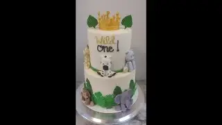 Wild One Safari themed first birthday cake!