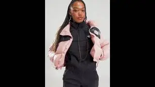 THE NORTH FACE Nuptse Puffer Jacket Cropped Women Shiny Glossy Black Pink Women | JD Sports