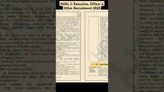 HRRL Jr Executive, Officer & Other Recruitment 2025 #hrrl