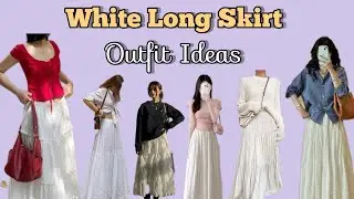 White long skirt outfit ideas // long skirt and top outfits ideas #whiteskirtoutfits 