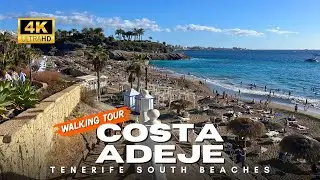 Walking Playa del Duque 🇮🇨 Costa Adeje Beach Walk in Tenerife South | 4K