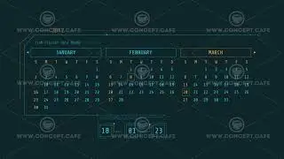 Animation of the calendar in HUD style.