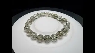 Gelang Batu Green Rutile Quartz Crystal Wealth Stone 5A Full Natural 9mm F1308