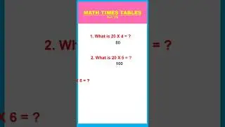CAN YOU SOLVE 20 TIMES TABLES? #shorts #math