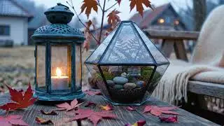 Peaceful Winter Village Morning | Terrarium Garden Vibes | Piano & Flute for Study & Relaxation.