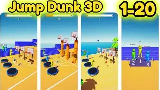 Jump Dunk 3D Levels 1 - 20 Gameplay Walkthrough | (IOS - Android)