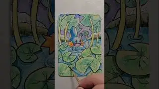 Mudkip Custom Watercolor Card Painting ✨️ #mudkip #pokemoncards #customcards #pokemonfan #cards