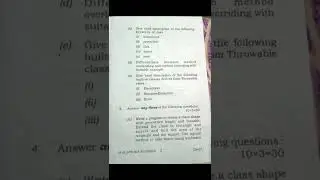 GU BCA Final Year JAVA Question paper 2021 (Held in 2022)