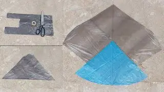Shopping Bag Kite Making With Broom Sticks || Easy Step By Step Kite Making|| Bazari Kite