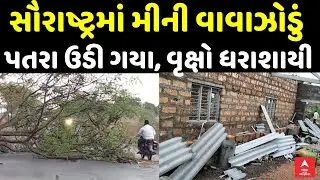 Saurashtra Heavy Rain | સૌરાષ્ટ્રમાં ભારે પવન અને ગાજવીજ સાથે મીની વાવાઝોડું, ઘરના પતરા ઉડી ગયા